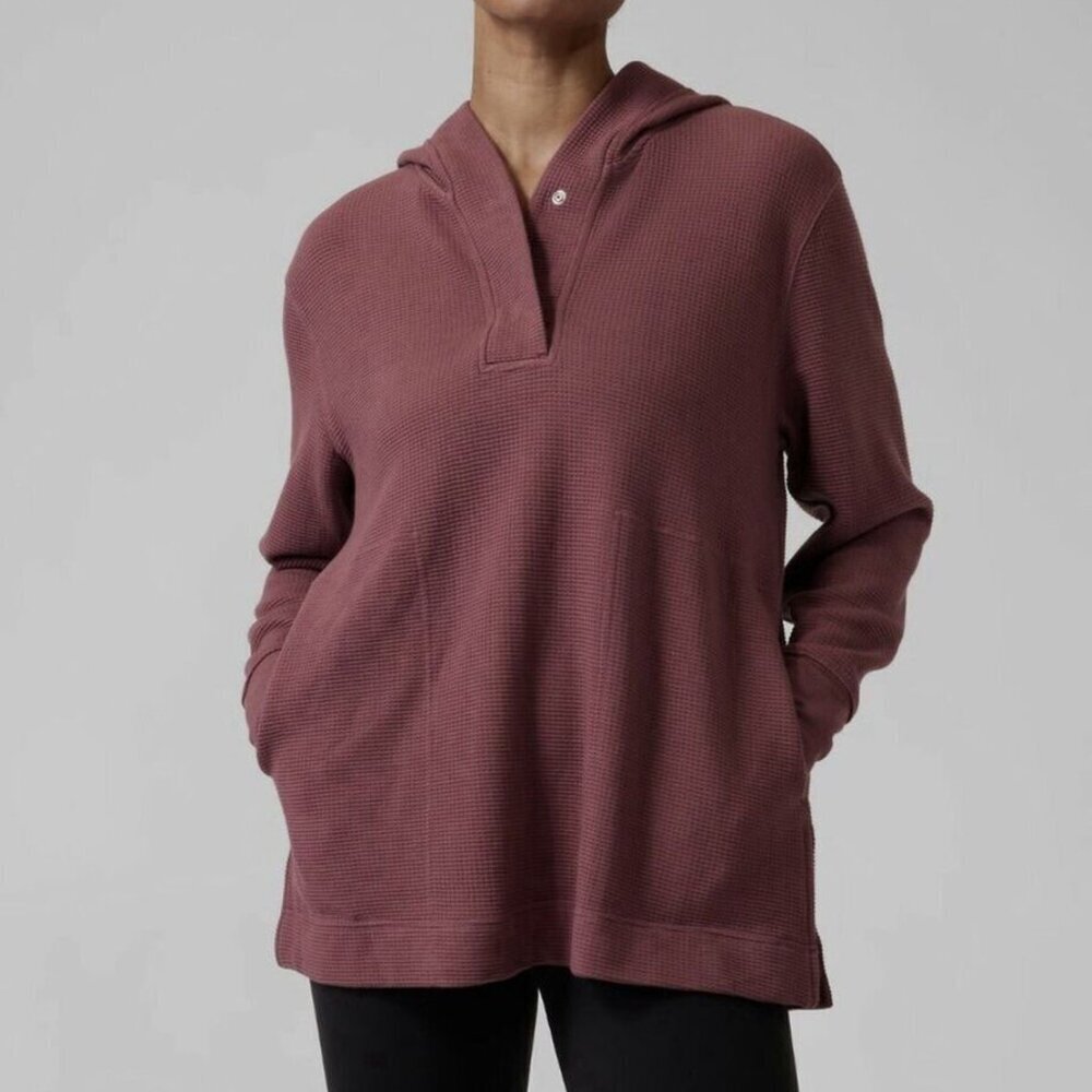 Athleta Oversized Luxe Waffle Hoodie